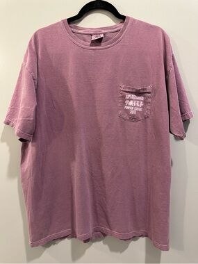 Comfort Colors Alpha Delta Pi 2016 Pumpkin Carving Pocket Tee Purple Size XL